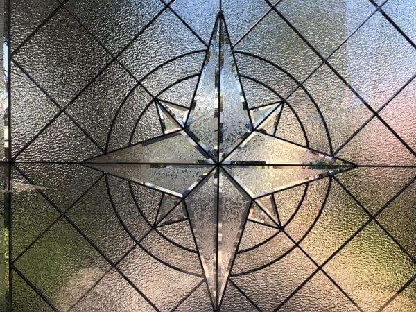 The "Elegant Maywood" Leaded Stained Glass Window (Insulated In Tempered Glass & Vinyl Framed)