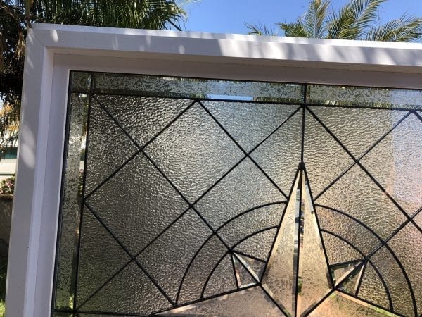 The "Elegant Maywood" Leaded Stained Glass Window (Insulated In Tempered Glass & Vinyl Framed)