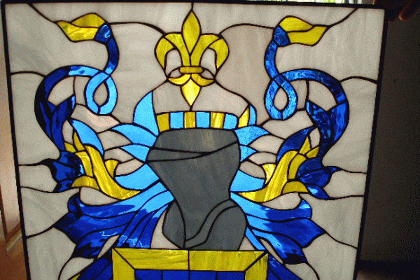 Medieval Coat Of Arms Leaded Stained Glass Panel