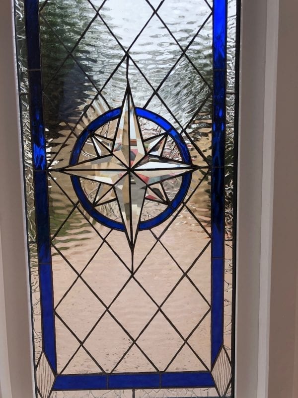 Compass Rose Beveled Stained Glass Window