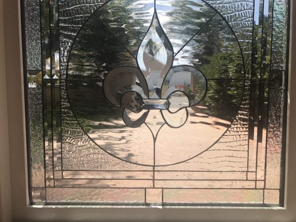 The Beautiful " Galway" All Clear Beveled Leaded Stained Window Glass Panel