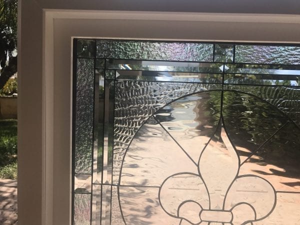 The Beautiful " Galway" All Clear Beveled Leaded Stained Window Glass Panel