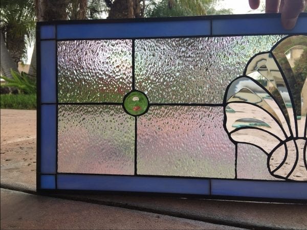 Elegant! The "Santa Margarita" Beveled Shell transom Stained Leaded Glass Window Panel