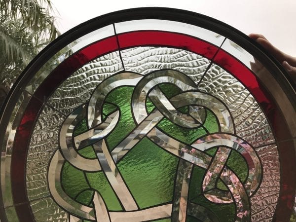 The Incredible "Westport" Beveled Celtic Knot Leaded Stained Glass Window Panel