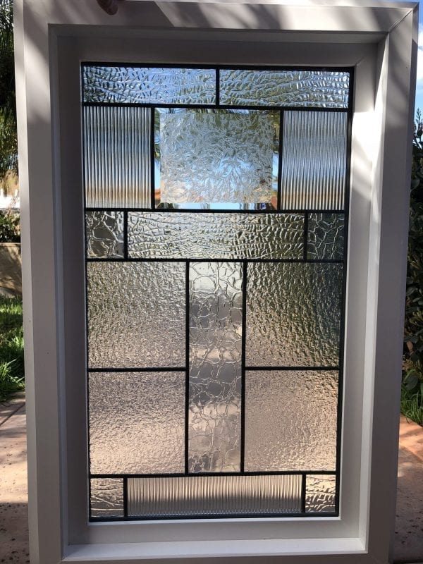 Vinyl Framed and Tempered Glass Insulated! The "Bakersfield" Beveled Stained Glass Window