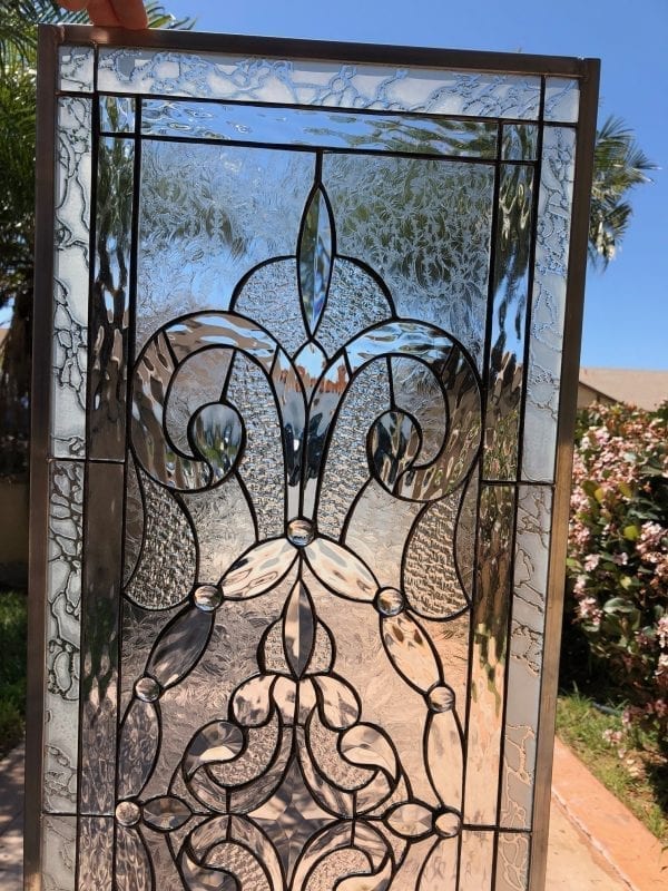 Simply Stunning! The "Victorville" Stained and Beveled Glass Window Panel