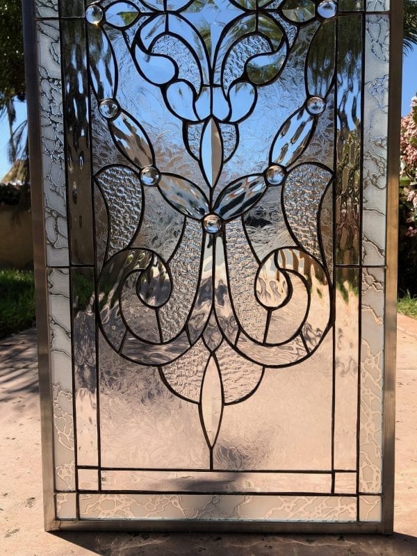 Simply Stunning! The "Victorville" Stained and Beveled Glass Window Panel