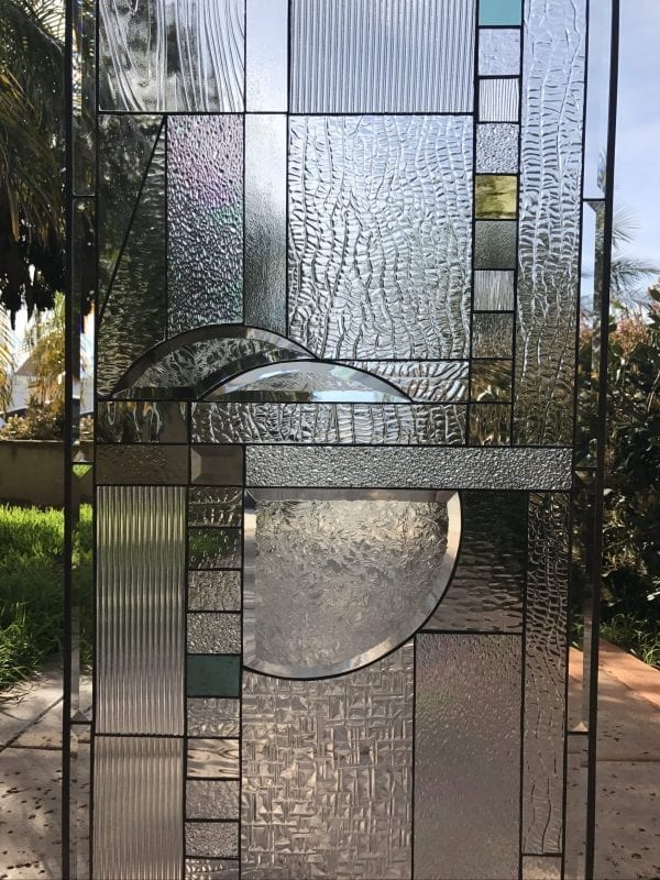 The "Palos Verdes" All Clear Beveled Glass Mission Prairie Style Leaded Panel