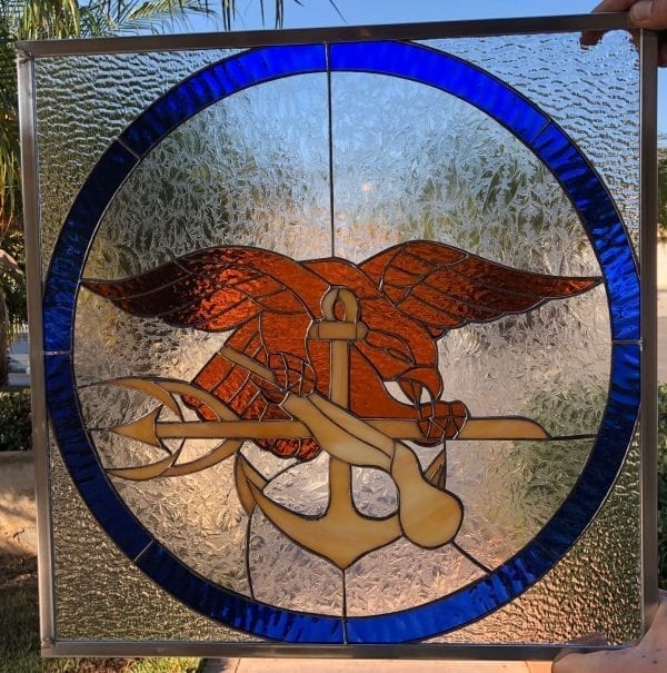 Awesome Navy Marine Leaded Stained Glass Window