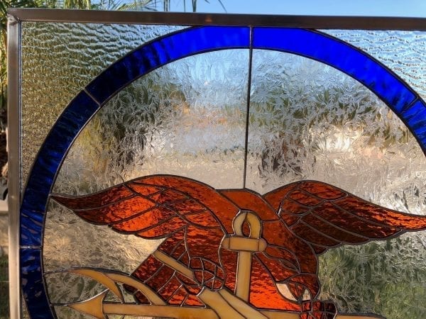 Awesome Navy Marine Leaded Stained Glass Window