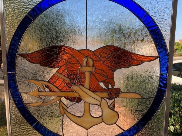 Awesome Navy Marine Leaded Stained Glass Window