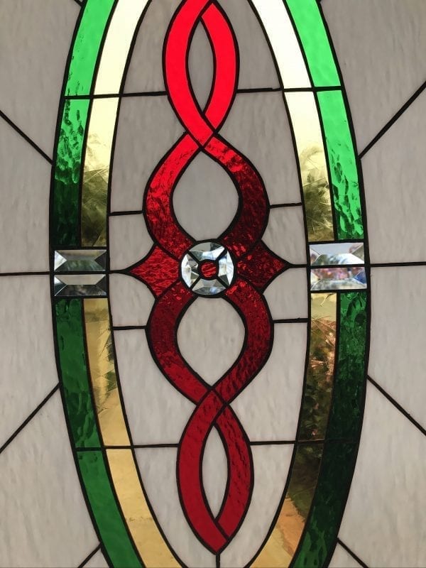 Classic and Beautiful! The "Sunnyvale " Stained Glass Window Panel Or Cabinet Insert