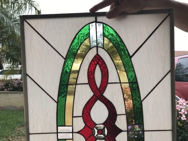 Classic and Beautiful! The "Sunnyvale " Stained Glass Window Panel Or Cabinet Insert