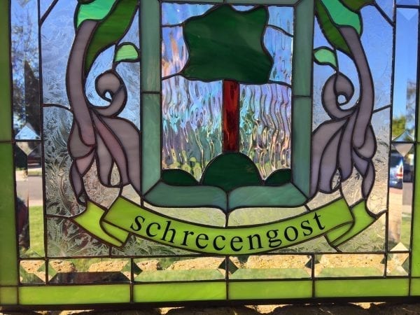 Coat of Arms "With your Family Name" Leaded Stained Glass Window Panel