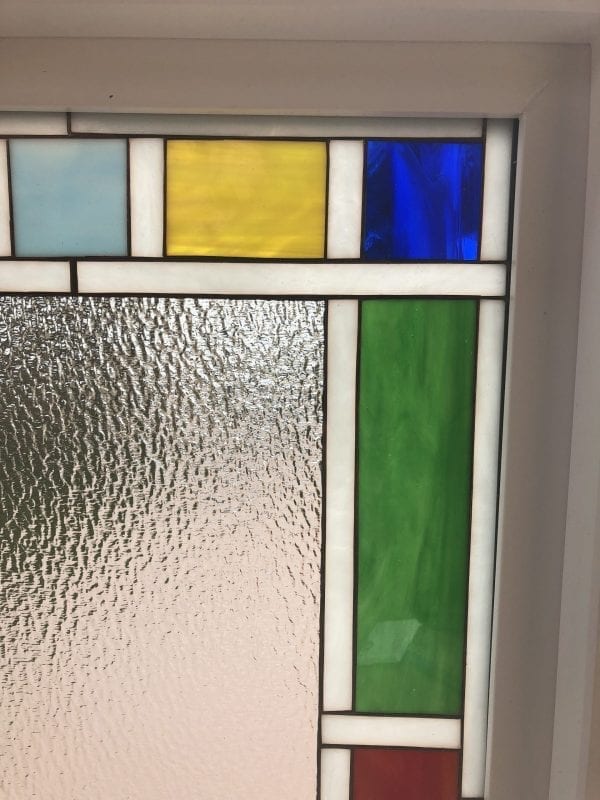 Vinyl framed & Insulated! The "Queen Anne" Leaded Stained Window Glass Window