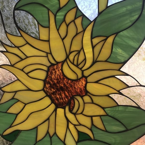 Sunflower Stained Glass Windows, Panels And Hangings
