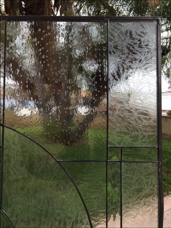 Triple Glazed! The "Laguna Niguel" All Clear Geometric Textured Stained Beveled & Leaded Glass Window