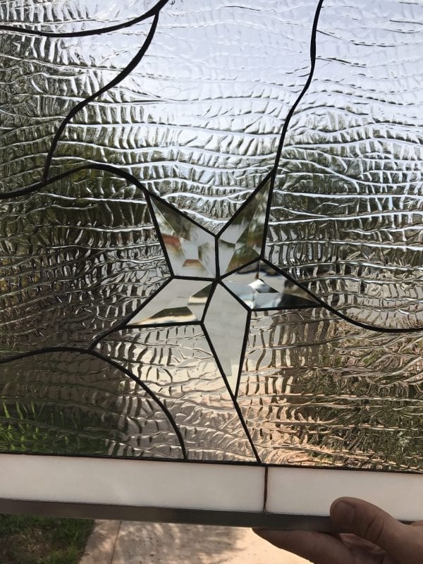 So Pretty! Crescent Moon, Sun & Star #1 Leaded Stained Glass Window Panel Or Cabinet Insert