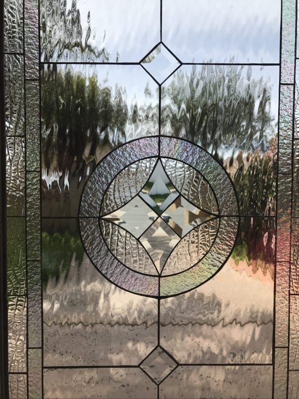 The "La Habra" Clear Crystal Beveled Leaded Stained Glass Panel