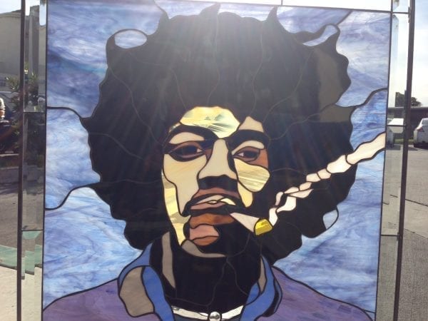 Killer! Jimi Hendrix Leaded Stained Glass Window Panel