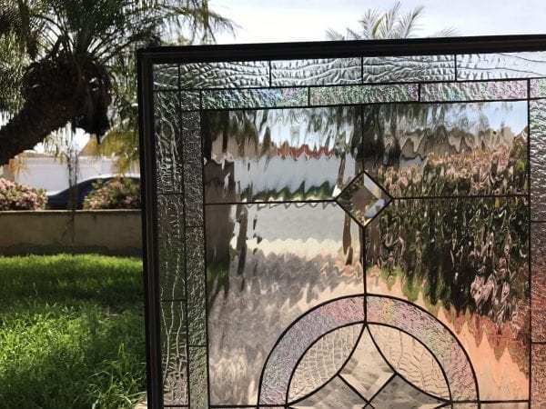The "La Habra" Clear Crystal Beveled Leaded Stained Glass Panel