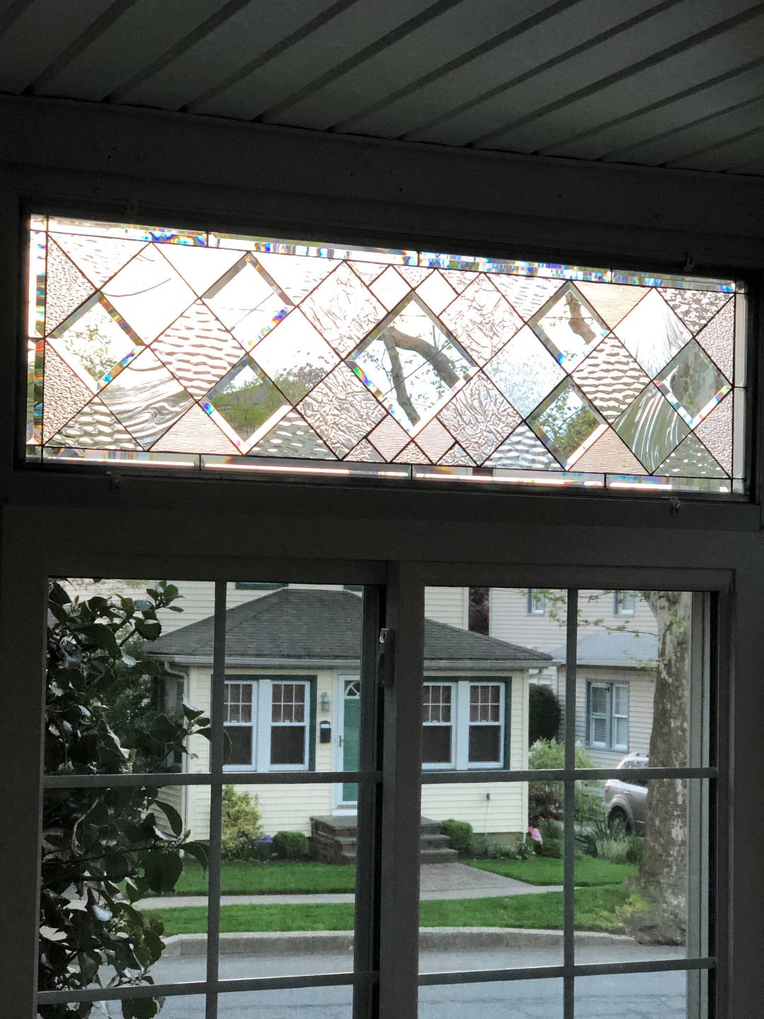Five Beveled Leaded Glass Windows Installed into A Enclosed Porch In New York (Before & After)