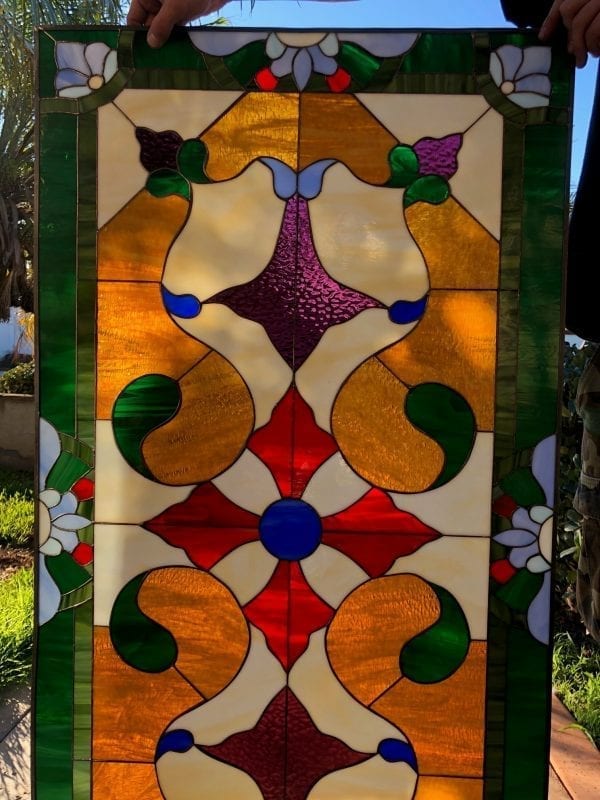 Magnificent Colorful Victorian Leaded Stained Glass Window