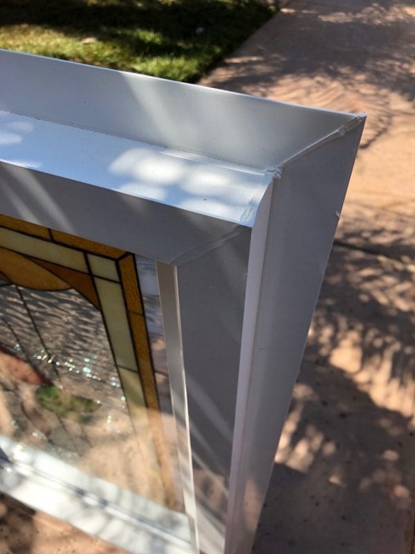 Insulated and pre-installed in vinyl frame! Victorian Rose #2 Style Stained Glass Window