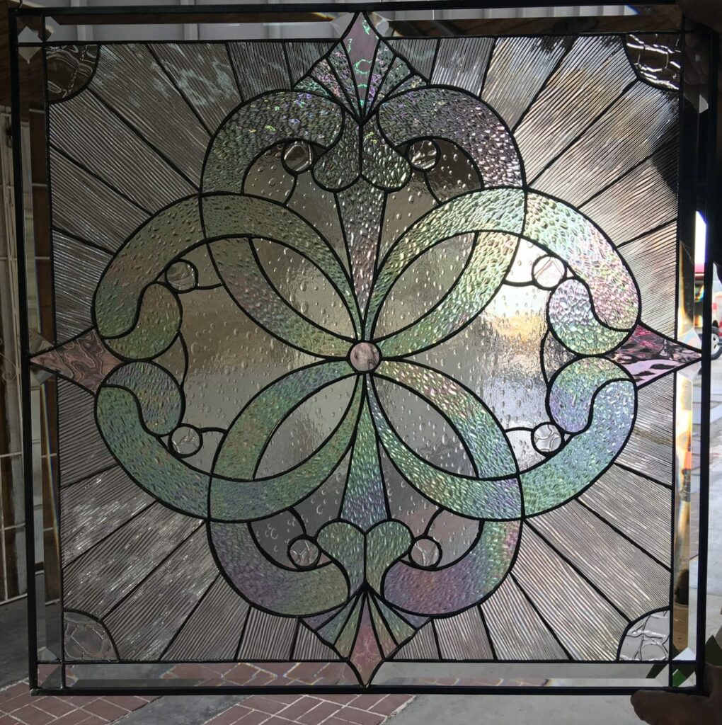 The "Windsor" Beautiful Clear Textured Leaded Stained Glass Window Panel