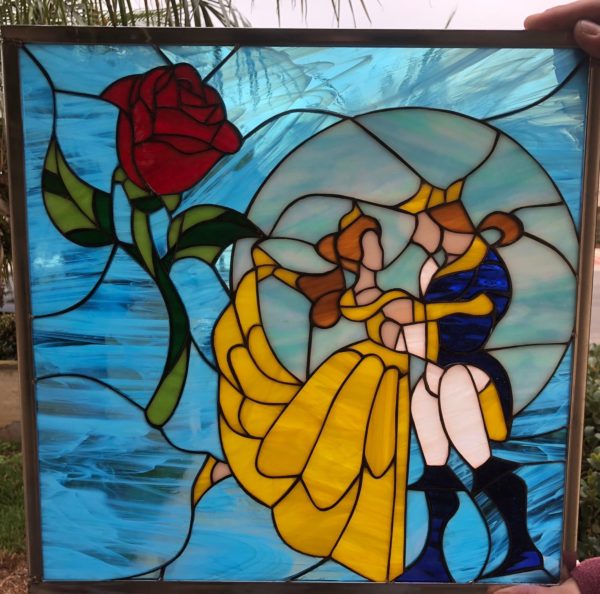 Mystical! Beauty and the Beast Stained Glass Window Panel
