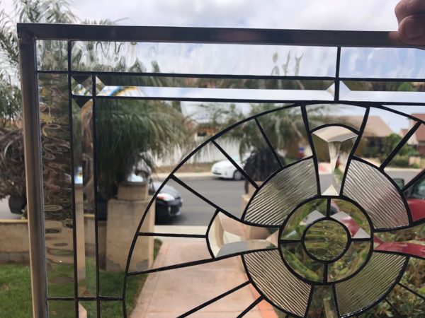 All Clear Beveled Cross Beveled Stained Glass Window Panel