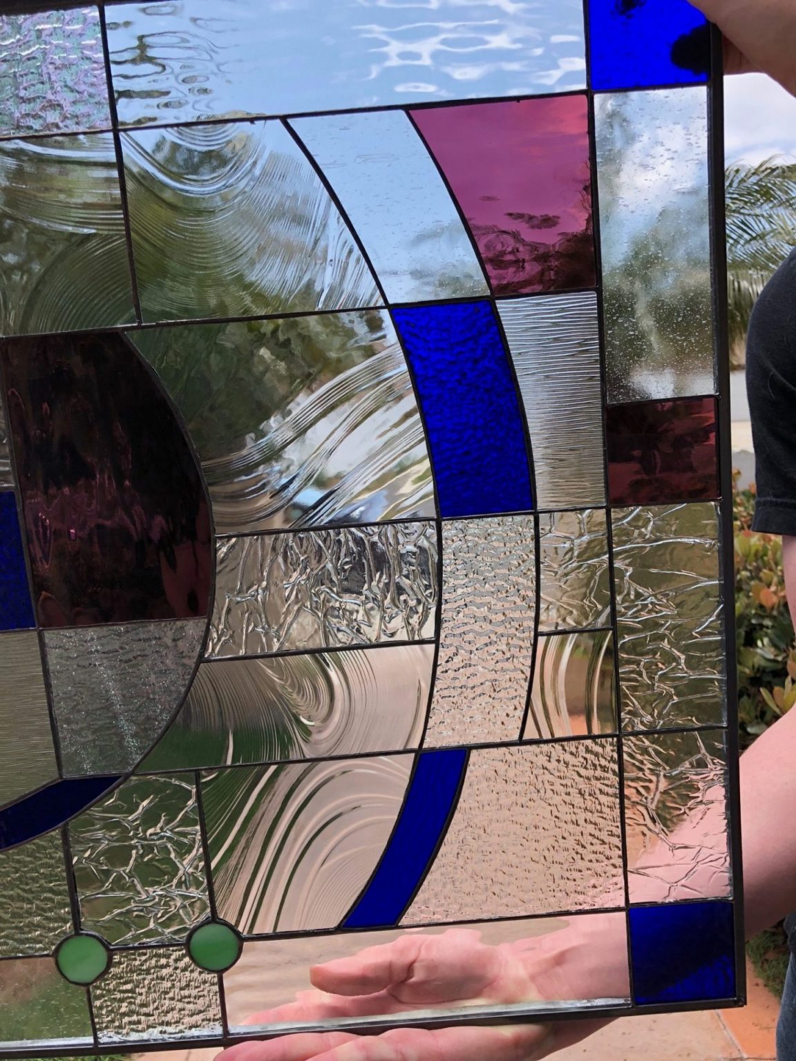 Exquisite! Contemporary Abstract Stained Glass Window Panel