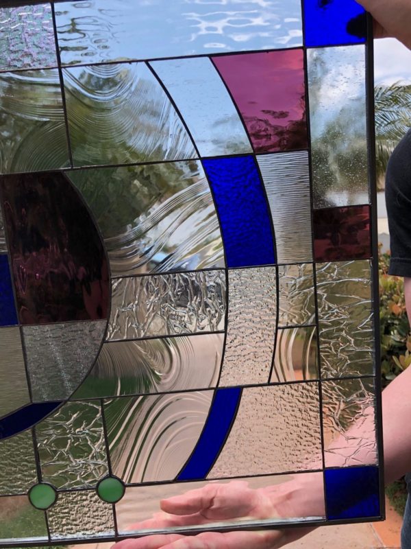 Exquisite! Contemporary Abstract Stained Glass Window Panel