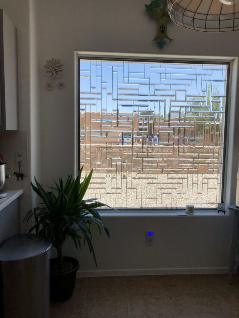 Wow! The Beveled Blitz! A huge 58 x 58 All beveled Insulated Glass Window Installed In A Client's Livingroom