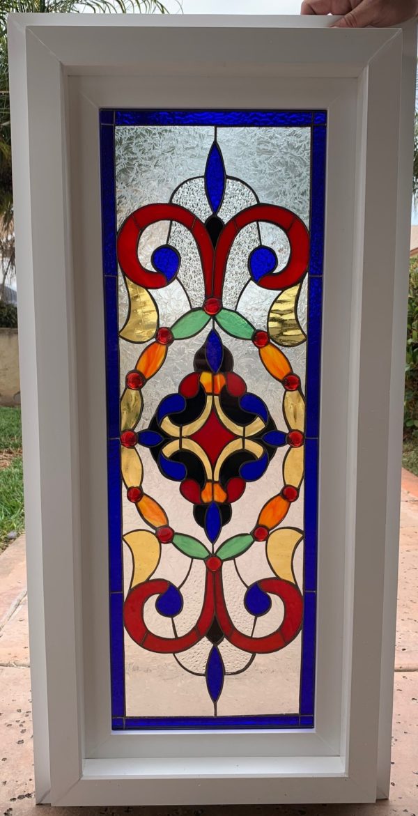 Decorative! Victorian Stained Glass Window (Insulated In Tempered Glass & Vinyl Framed)