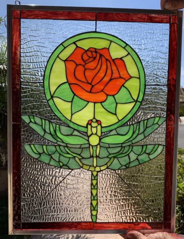 Grateful Dead "Steal Your Face" Logo Stained Glass Window Panel