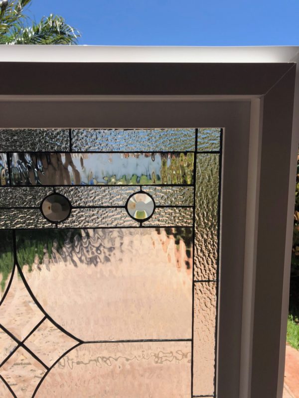 The "Poway" Beveled & Stained Glass Window (Insulated In Tempered Glass & Vinyl Framed)