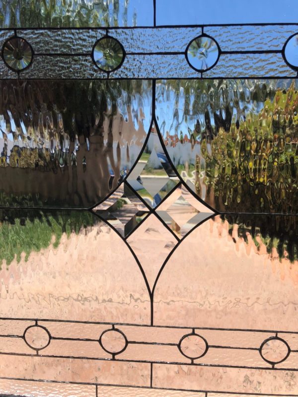 The "Poway" Beveled & Stained Glass Window (Insulated In Tempered Glass & Vinyl Framed)
