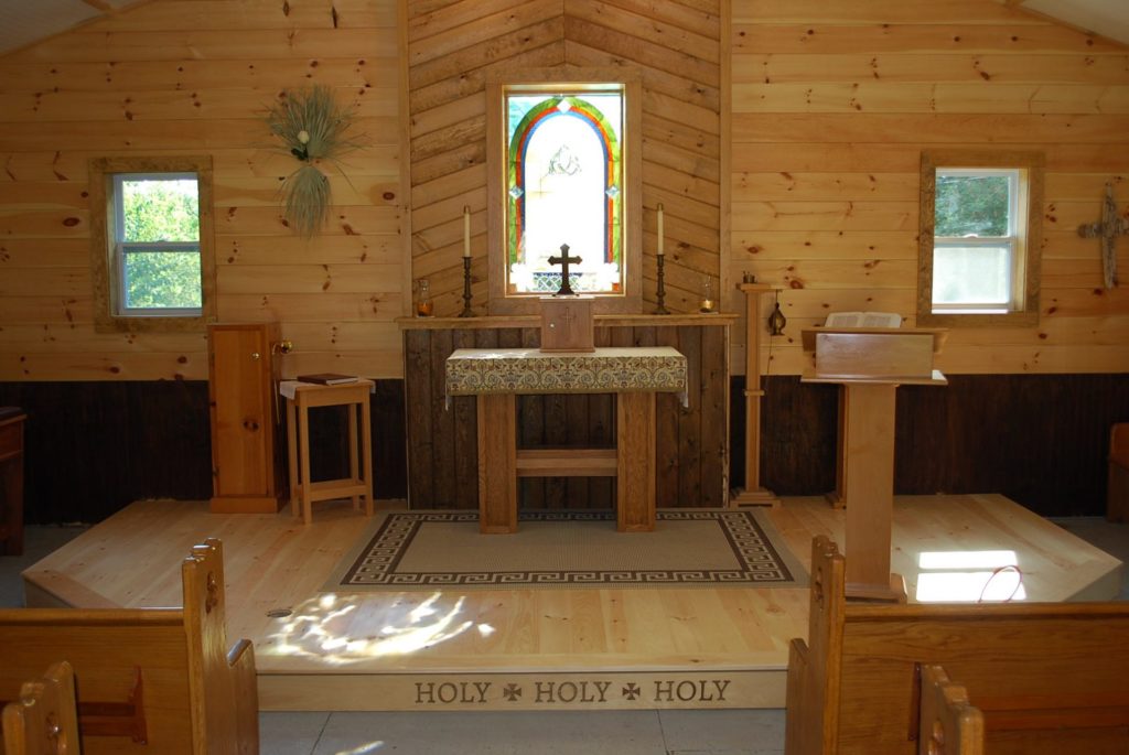 Stained Glass Window Installed In A Chapel