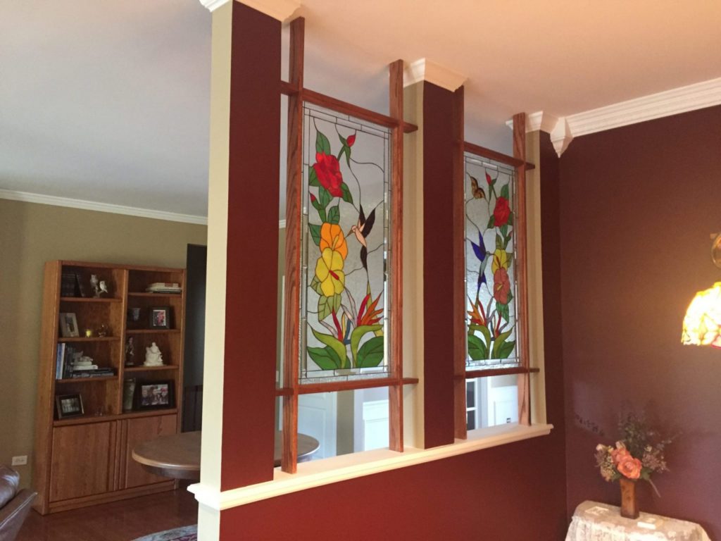 Hummingbird Stained Glass Panels
