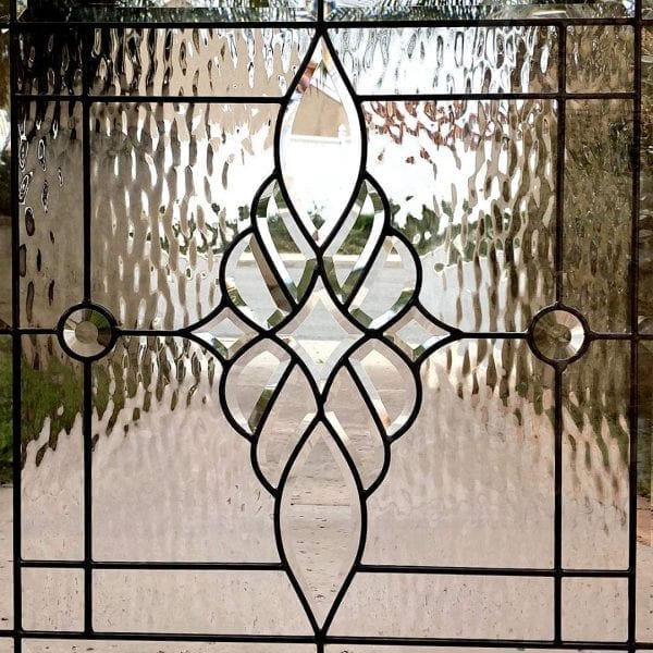 The Elegant Brentwood Beveled Leaded Stained Glass Window (Insulated In Tempered Glass & Framed)