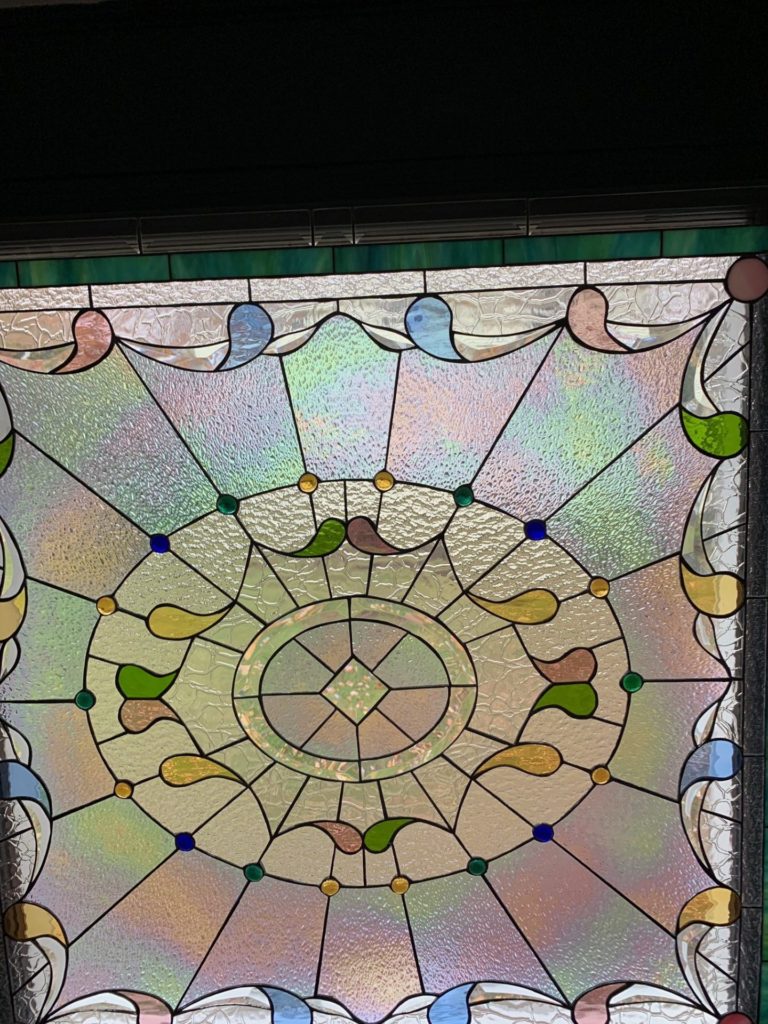 Magnificent! Elegant Tear Drops & Jewels Iridescent Stained Glass Window