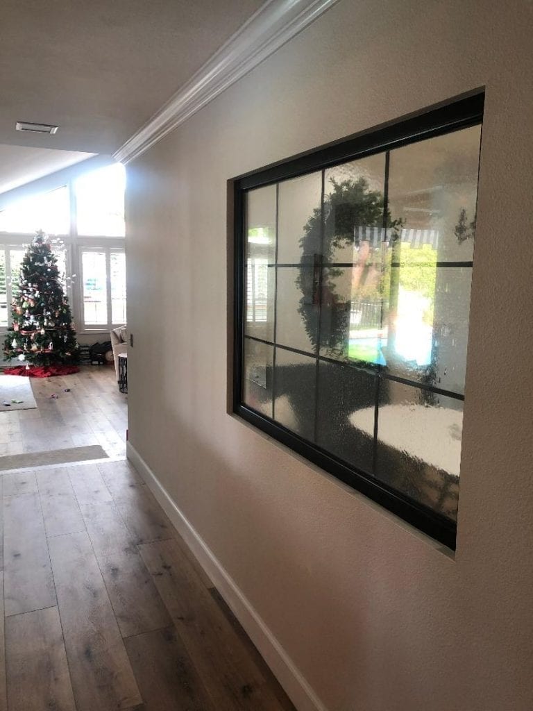 Simplistic Colonial Style Leaded Glass Window in a Hall