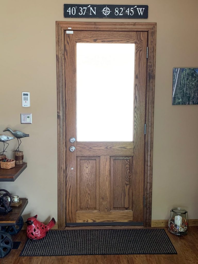 Client had a large clear dual pane window in her door, but it was a bit cloudy. 