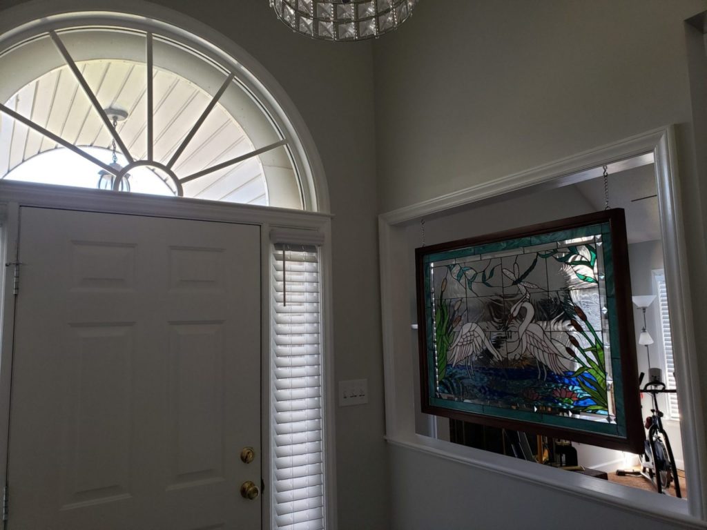 Stained Glass Heron design Entryway