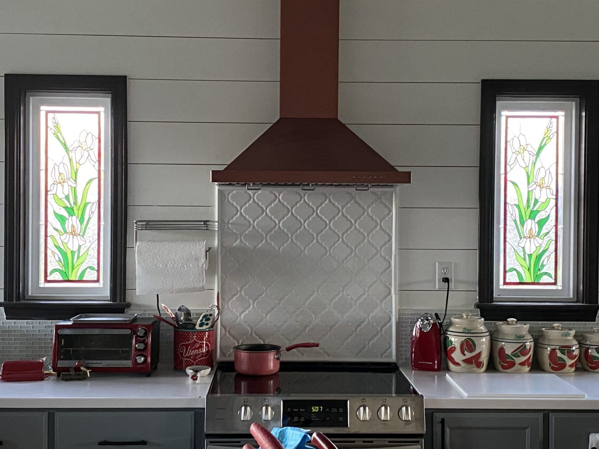 Stained Glass Windows installed in a new Kitchen