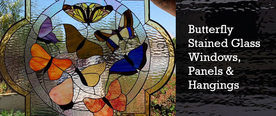 Butterfly Stained Glass Panels, Windows, Hangings