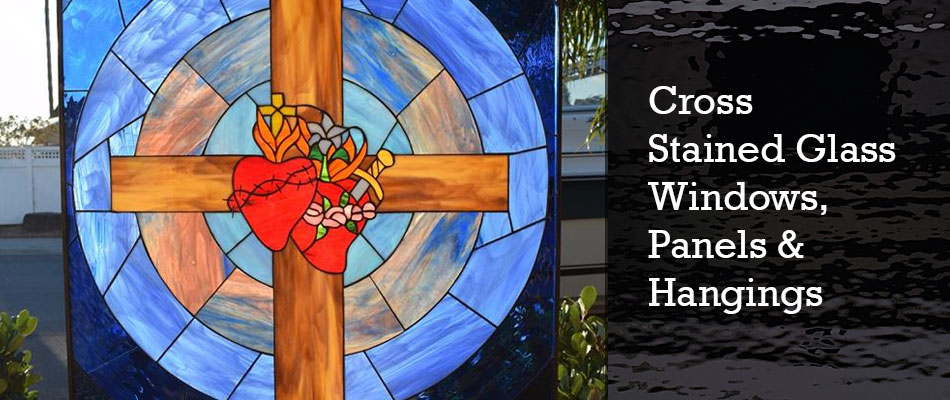 Cross Stained Glass Panels, Windows, Hangings
