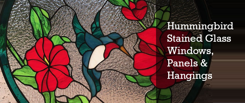 Hummingbird Stained Glass Panels, Windows, Hangings