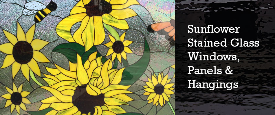 Sunflower Stained Glass Panels, Windows, Hangings